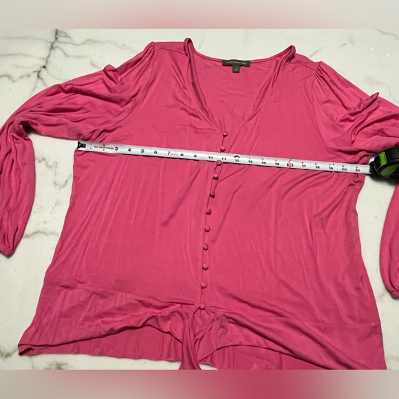 Plus size Kate and Mallory knit long sleeve tie front top - Picture 5 of 7